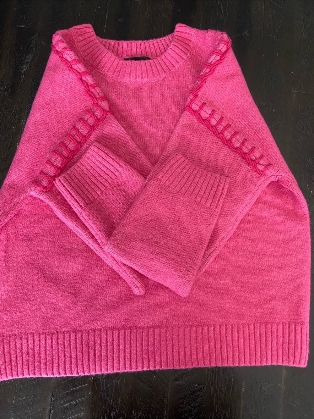 VICI Franklyn Tonal Stitched Sweater Pink/Fuchsia